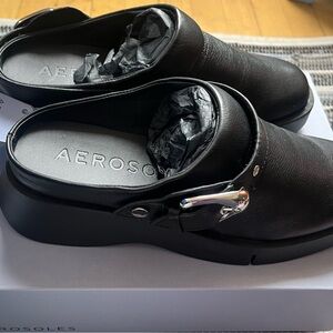 NWT Aerosoles Women's Clog in Black Leather